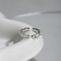 Vintage Jagged Wave 925 Sterling Silver Adjustable Ring