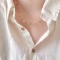 Double Layers Diamont Cute Sequins Chain 925 Sterling Silver Necklace