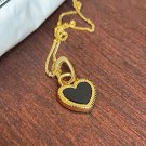 Hot White Black Heart 925 Sterling Silver Necklace