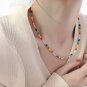 Rainbow Colordul Beads Smile 925 Sterling Silver Necklace
