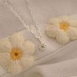 Girl Heart Moonstone Flat Daisy Flower Marina Chain Silver Bracelet