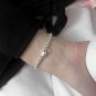 Casual Red Bean Luck Tag 925 Sterling Silver Bracelet