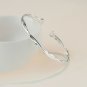 Simple Double Layers Twisted 999 Sterling Silver Open Bangle