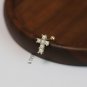 Shell Pearls Cross CZ Hollow Heart 925 Sterling Silver Stud Earrings