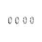 Minimalist CZ Black Epoxy Circle 925 Sterling Silver Hoop Earrings