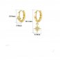 Asymmetry CZ Hexagram Star 925 Sterling Silver Hoop Earrings