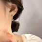 Pink CZ Triangle Geometry 925 Sterling Silver Hoop Earrings