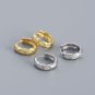 Geometry Rhombus CZ 925 Sterling Silver Huggie Hoop Earrings