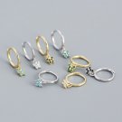 Sweet Mini CZ Flying Butterfly 925 Sterling Silver Hoop Earrings
