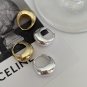 Modern Geometry Curve Circle 925 Sterling Silver Huggie Hoop Earrings