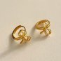Sweet Hollow Bow-Knot 925 Sterling Silver Hoop Earrings