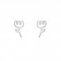 Simple Hollow Tulip Flower 925 Sterling Silver Stud Earrings