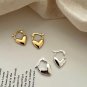 Anniversary Heart Lock 925 Sterling Silver Hoop Earrings