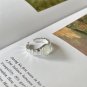 Casual Oval Blue Agate 925 Sterling Silver Adjustable Ring