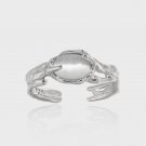 Casual Oval Natural Cat's Eye Irregular 925 Sterling Silver Adjustable Ring