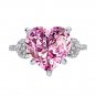 Wedding Heart Created High Carbon Diamond 925 Sterling Silver Ring