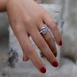 Simple Round Created Diamond CZ 925 Sterling Silver Ring
