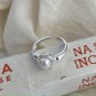 Round Shell Pearl Irregular Border 925 Sterling Silver Adjustable Ring