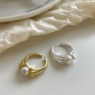 Elegant Round Shell Pearls Shell 925 Sterling Silver Adjustable Ring Elegant Round Shell Pearls Shell 925 Sterling Silver Adjustable Ring