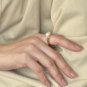 Elegant Round Shell Pearls Shell 925 Sterling Silver Adjustable Ring