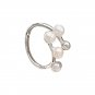 Office Three Shell Pearls Line 925 Sterling Silver Adjustable Ring