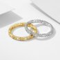 Office Geometry Baguette CZ Round 925 Sterling Silver Ring