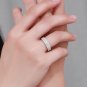 Men's Fashion Double Layers CZ Lines 925 Sterling Silver Ring