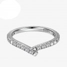Fashion CZ V Shape 925 Sterling Silver Adjustable Ring