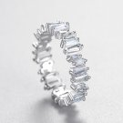 Fashion Shining Irregular Geometry Baguette CZ 925 Sterling Silver Ring