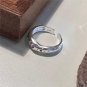 Gift Pink CZ Heart Irregular Bubbles 925 Sterling Silver Adjustable Ring