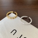 Fashion Geometry Round Square CZ 925 Sterling Silver Adjustable Ring