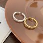 Fashion Geometry Round Square CZ 925 Sterling Silver Adjustable Ring