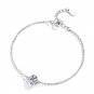 Simple Six Claw Round Moissanite CZ 925 Sterling Silver Bracelet