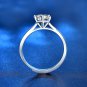 Wedding Simple Six Claw Moissanite CZ 25 Sterling Silver Adjustable Ring