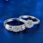 Wedding Moissanite CZ Magic Spell Flower Silver Adjustable Promise Ring