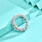 Geometry CZ Square Simple 925 Sterling Silver Adjustable Ring