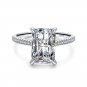 Geometry Moissanite CZ Baguette 925 Sterling Silver Adjustable Ring
