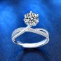 Masculine Round Moissanite CZ Flower Cross Silver Adjustable Ring