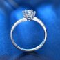 Party Six Claw Round  Moissanite CZ 925 Sterling Silver Adjustable Ring