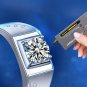 Men's Simple Moissanite CZ Geometry Square Silver Adjustable Ring