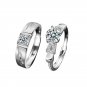 Holiday Moissanite CZ Christmas Tree Silver Adjustable Couple Ring