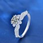 Modern Moissanite CZ Wedding Bouquet 925 Sterling Silver Ring