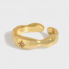 Holiday CZ Sunshine Irregular 925 Sterling Silver Adjustable Ring