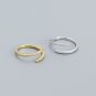 Simple Duo Stagger CZ 925 Sterling Silver Adjustable Ring