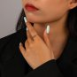 Geometry CZ Baguette Office 925 Sterling Silver Adjustable Ring