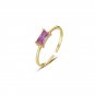 Geometry CZ Baguette Office 925 Sterling Silver Adjustable Ring