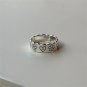 Vintage Smile Heart Flower Pattern 925 Sterling Silver Adjustable Ring