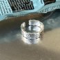 Vintage Smile Heart Flower Pattern 925 Sterling Silver Adjustable Ring