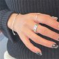 Vintage Smile Heart Flower Pattern 925 Sterling Silver Adjustable Ring