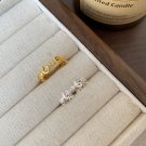 Simple Geometry Silvers Beads Hollow 925 Sterling Silver Adjustable Ring